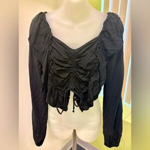 Wild Fable Black Ruched Blouse